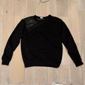 Saint Laurent Black Sweatshirt with Mesh Inset size Small